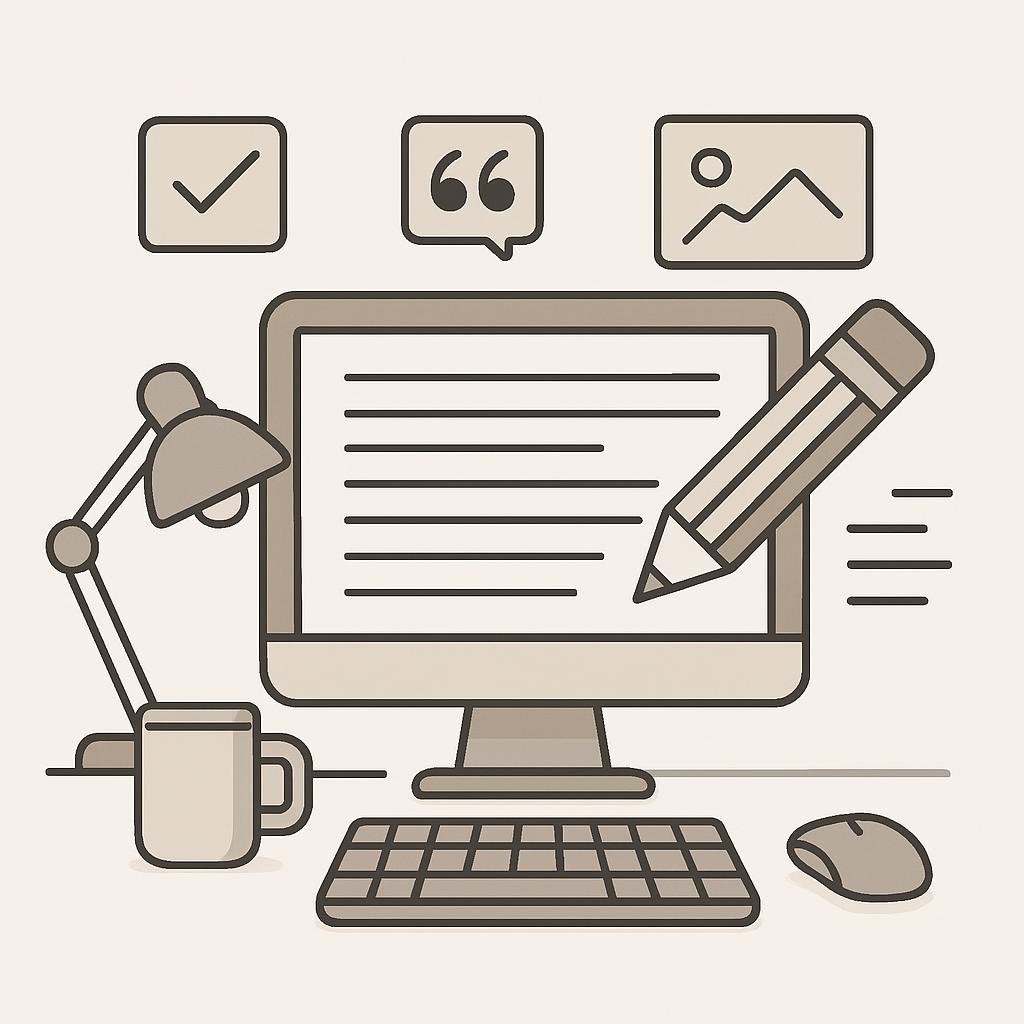 Computer monitor with a pencil drawing a line on paper and a computer mouse.