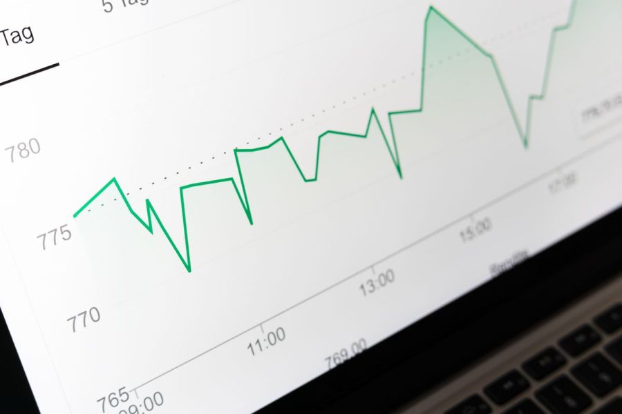 Website performance data on a laptop screen